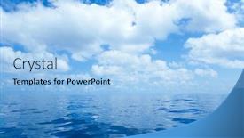  Presentation with ocean surface - Cool new presentation design with renewable energy concept windmil farm at sunset backdrop and a gray colored foreground