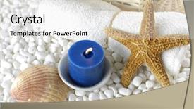  Presentation with natural elements - Amazing slides having blue candle - beauty from the sea natural backdrop and a white colored foreground