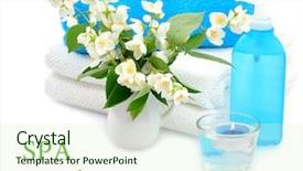  Presentation with spa white orchids black - Audience pleasing presentation theme consisting of blue candle - items for spa with twig backdrop and a  colored foreground