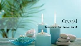  Presentation with blue spa - Cool new theme with blue candles with spa salt on table backdrop and a light blue colored foreground