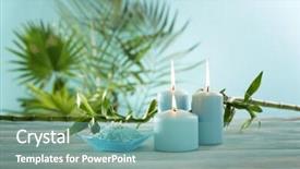  Presentation with blue spa - PPT layouts enhanced with blue candles with spa salt background and a seafoam green colored foreground