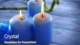  Presentation with blue spa - Theme having blue candles with spa salt background and a ocean colored foreground