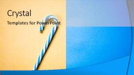  Presentation with blue and yellow - Colorful PPT theme enhanced with blue candy cane on yellow backdrop and a blonde colored foreground