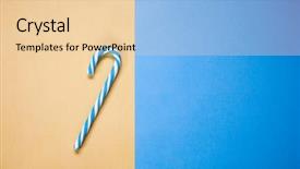  Presentation with blue yellow - Colorful presentation theme enhanced with blue candy cane on yellow backdrop and a lemonade colored foreground