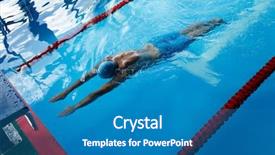  Presentation with swimming pool - Colorful slides enhanced with blue cap swimming on path backdrop and a teal colored foreground