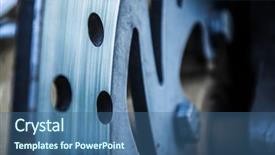  Presentation with brake - Beautiful PPT theme featuring blue car - disk brake close up backdrop and a ocean colored foreground