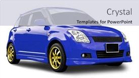  Presentation with clipping - PPT theme enhanced with blue-car-isolated-with-clipping background and a  colored foreground