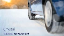  Presentation with safe - Colorful presentation theme enhanced with blue-car-moving-fast backdrop and a sky blue colored foreground