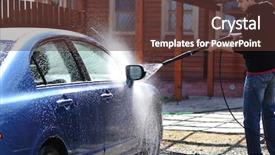  Presentation with air - Presentation enhanced with blue car washing on open background and a tawny brown colored foreground