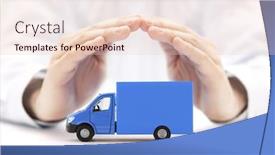  Presentation with cargo - Amazing PPT theme having blue-cargo-delivery-truck-protected backdrop and a lemonade colored foreground