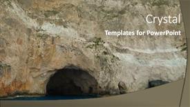  Presentation with greece blue - PPT layouts featuring blue-caves-in-zakynthos-ionian background and a coral colored foreground