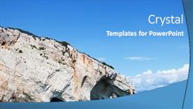  Presentation with greece blue - Beautiful PPT layouts featuring blue-caves-in-zakynthos-ionian backdrop and a teal colored foreground