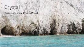  Presentation with greece blue - Presentation theme with blue-caves-on-zakynthos-island background and a light gray colored foreground