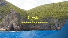  Presentation with zakynthos - Theme with blue-caves-on-zakynthos-island background and a tawny brown colored foreground