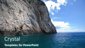  Presentation with zakynthos - Slide set enhanced with blue-caves-on-zakynthos-island background and a ocean colored foreground