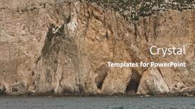  Presentation with zakynthos - Colorful PPT theme enhanced with blue-caves-on-zakynthos-island backdrop and a coral colored foreground