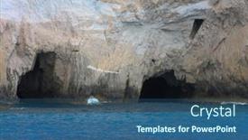  Presentation with greece blue - Theme enhanced with blue-caves-on-zakynthos-island background and a ocean colored foreground