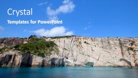  Presentation with greece blue - Cool new slide set with blue-caves-on-zakynthos-island backdrop and a teal colored foreground