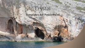  Presentation with greece blue - Presentation theme consisting of blue-caves-on-zakynthos-island background and a light gray colored foreground