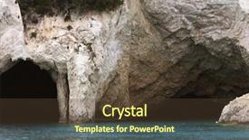  Presentation with greece blue - Slide deck featuring blue caves on zakynthos island greece background and a tawny brown colored foreground