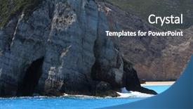 Presentation with greece blue - Beautiful presentation featuring blue caves on zakynthos island greece backdrop and a dark gray colored foreground
