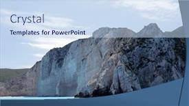  Presentation with zakynthos - PPT theme enhanced with blue-caves-on-zakynthos-island background and a sky blue colored foreground
