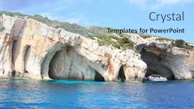  Presentation with greece blue - PPT theme enhanced with blue caves zakynthos island greece background and a light blue colored foreground
