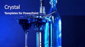  Presentation with bright - Theme featuring blue celebration - glasses of cocktails on bright background and a navy blue colored foreground