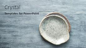  Presentation with ceramic - Cool new slides with blue-ceramic-plates-on-painted backdrop and a light gray colored foreground