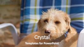  Presentation with stone cross - Theme consisting of blue chair outdoor little cross background and a coral colored foreground