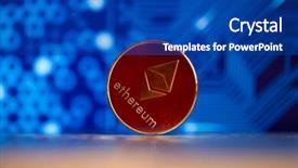  Presentation with blue gold - Colorful PPT theme enhanced with blue chart in the background backdrop and a  colored foreground