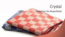  Presentation with kitchen towel - PPT layouts with blue checkered kitchen towel background and a sky blue colored foreground
