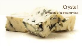  Presentation with blue cheese - Amazing PPT layouts having blue cheese isolated on a white background backdrop and a cream colored foreground