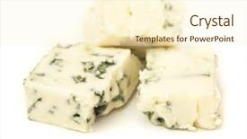  Presentation with blue cheese - Presentation theme having blue cheese isolated background and a cream colored foreground