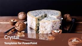  Presentation with blue cheese - Beautiful presentation theme featuring blue cheese with nuts backdrop and a tawny brown colored foreground