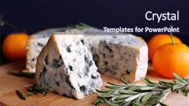  Presentation with blue cheese - Cool new presentation theme with wooden board and dark backdrop and a wine colored foreground