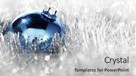  Presentation with silver christmas - Slides enhanced with blue christmas ball on silver background and a light gray colored foreground