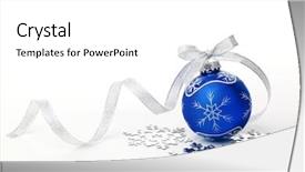  Presentation with silver christmas - Slides enhanced with blue christmas ball with silver background and a white colored foreground