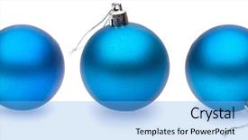  Presentation with white christmas - PPT theme consisting of blue christmas balls on white background and a light blue colored foreground