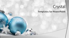  Presentation with shiny - Presentation theme consisting of blue christmas balls with decoration background and a white colored foreground