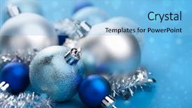  Presentation with pink blue - Theme with blue christmas balls background and a light blue colored foreground