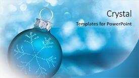  Presentation with christmas card - Theme featuring blue christmas card with copy background and a light blue colored foreground