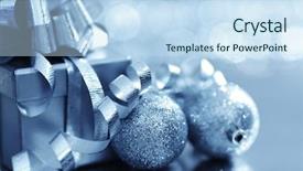  Presentation with silver christmas - Amazing slide set having blue christmas card backdrop and a sky blue colored foreground
