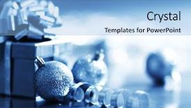  Presentation with silver christmas - Beautiful presentation featuring blue christmas card backdrop and a light blue colored foreground