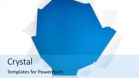  Presentation with breakthrough - Cool new presentation theme with blue circle shape breakthrough paper backdrop and a cyan colored foreground
