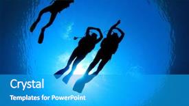  Presentation with supervision - Presentation theme consisting of underwater image of scuba divers background and a teal colored foreground