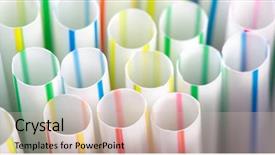  Presentation with drinking water - Slides featuring blue circular water design - close up of drinking straws background and a  colored foreground