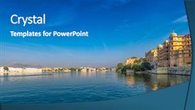  Presentation with udaipur - Audience pleasing slides consisting of blue city - udaipur view india rajasthan pichola backdrop and a gray colored foreground