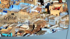 Presentation with city india - PPT theme with blue city in rajasthan india background and a  colored foreground