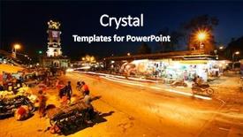  Presentation with city india - Theme featuring blue city in rajasthan india background and a black colored foreground